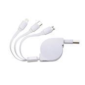 Cabo de Dados Retrátil 3 em 1 Personalizado - XB00338