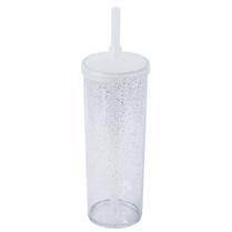 Copo Longdrink Tampa e Canudo com Glitter Personalizado - FB - Copo Longdrink Tampa e Canudo com Glitter