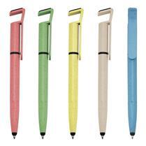 Caneta Plástica fibra de bambu touch com suporte para celular. - XB0708T
