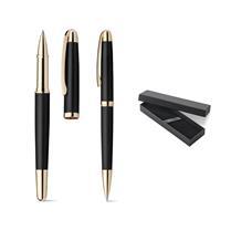 Conjunto de Caneta Esferográfica e Caneta Roller com Logo - SP81210