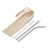 Kit Canudo em aço inox com 03 peças: