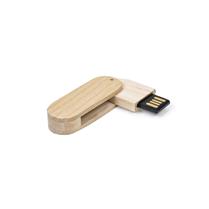 PEN DRIVE MADEIRA OVAL 16GB GIRATÓRIO