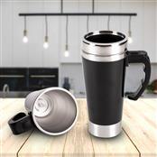 Caneca térmica 500ml com mixer elétrico.