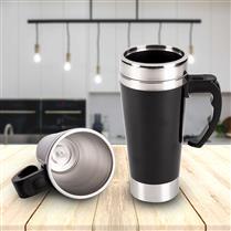 Caneca térmica 500ml com mixer elétrico.