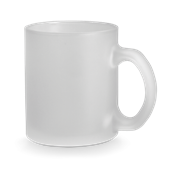 Caneca em vidro com efeito fosco