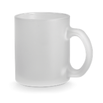 Caneca em vidro com efeito fosco