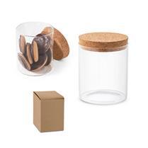 Frasco em vidro borosilicato e tampa de cortiça
