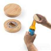 Porta copos em bambu com descapsulador