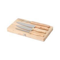 Kit churrasco 4 peças em estojo de madeira