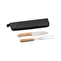 Kit churrasco com estojo em 210D com 2 peças com Logo - SP94365