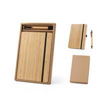 Conjunto de caderno A5 em bambu