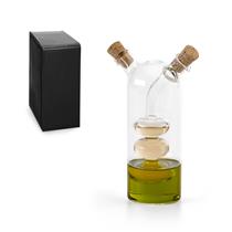 Galheteiro em vidro que contém dois reservatórios 50 mL e 250 mL