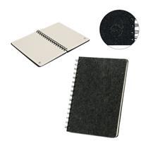 Caderno A5 de capa semi-rígida em feltro 100% reciclado com argolas