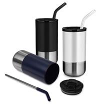 Copo em inox com canudo removível, com capacidade de até 550ml. - ASCO9150