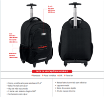 MOCHILA DE CARRINHO G NOTEBOOK 15,6”