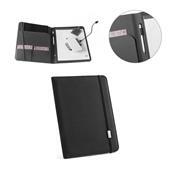 STIGGER. Pasta A4 em poliéster 100% reciclado 300D com caderno com 40 páginas pautadas - 53580