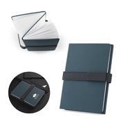 HILST. Caderno A5 com capa dura em 80% materiais reciclados (PU reciclado e poliéster reciclado) estruturado em duas par
