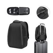 YANGON BPACK. Mochila antirroubo, em poliéster reciclado 600D twill, resistente à água, e bolso para notebook 17