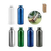 ODIN METTALIC. Garrafa em aço inox 90% reciclado de parede dupla térmica, isolada a vácuo 550 mL - 94288
