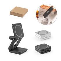 BROGLIE. Carregador magnético por indução (wireless) super-rápido dobrável em ABS 100% reciclado que permite carregar tr
