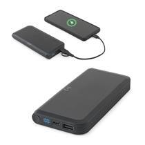 BECKER 10. Bateria portátil em ABS 100% reciclado com carregador por indução (wireless) super-rápido 15W e capacidade de