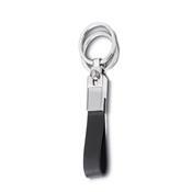 CHAVEIRO DE METAL E COURO C/ 2 ARGOLAS - 14502