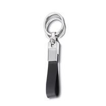 CHAVEIRO DE METAL E COURO C/ 2 ARGOLAS - 14502