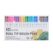 KIT CANETINHAS PONTA DUPLA COM 24 CORES - 08332-24