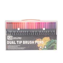 KIT CANETINHAS PONTA DUPLA 120 CORES - 08332B-120