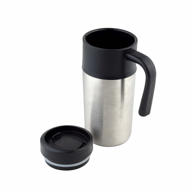 Caneca em aço inox de 450ml com Tampa Plástica Personalizada