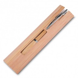 Caneta Ecológica de Bambu com Estojo Personalizada para Brinde