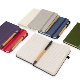 Caderneta Palha de Trigo com Caneta Personalizado