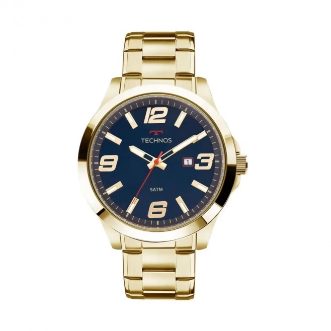 Relógio Technos Masculino Racer Dourado Personalizado