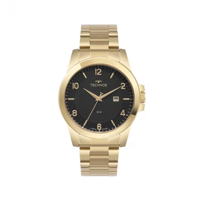 Relógio Technos Masculino Steel Dourado Personalizado