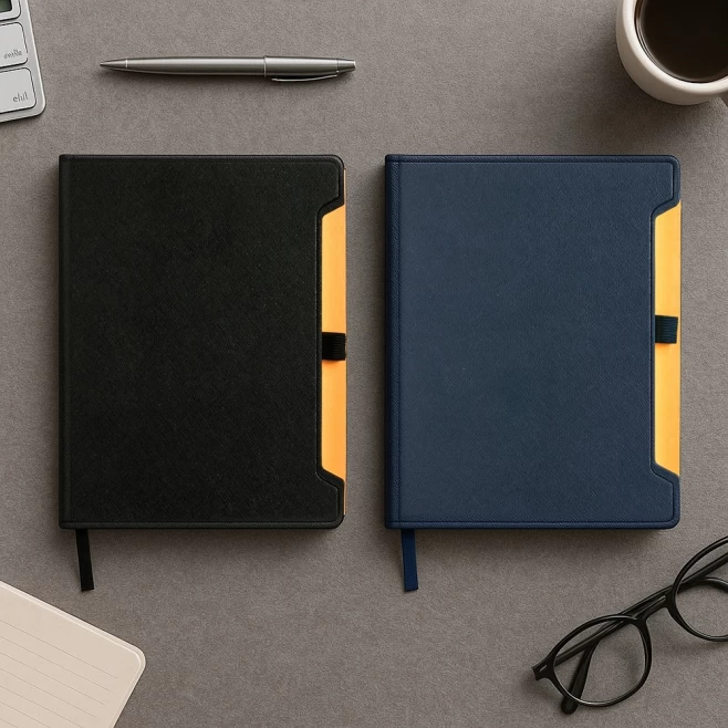 Caderneta Couro Sintético Promocional com Logo