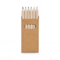 Caixa de cartão com 6 Mini Lápis de Cor Personalizado