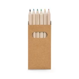 Caixa de cartão com 6 Mini Lápis de Cor Personalizado