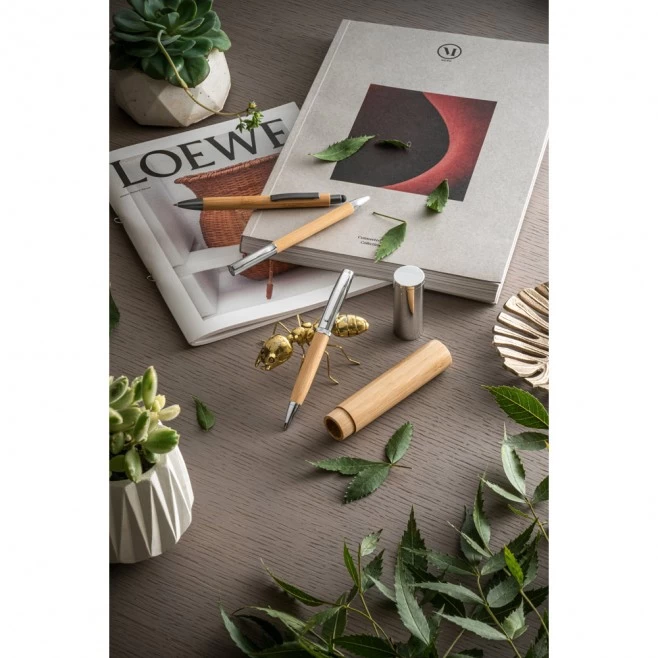 Caneta Bambu para Brindes com Logo 