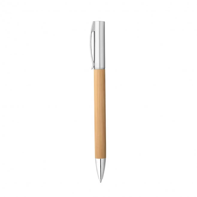 Caneta Esferográfica em Bambu com Logo 
