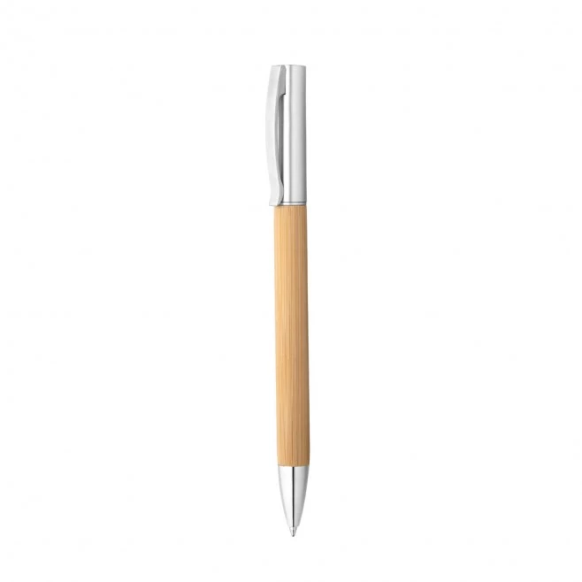 Caneta Esferográfica em Bambu com Logo 