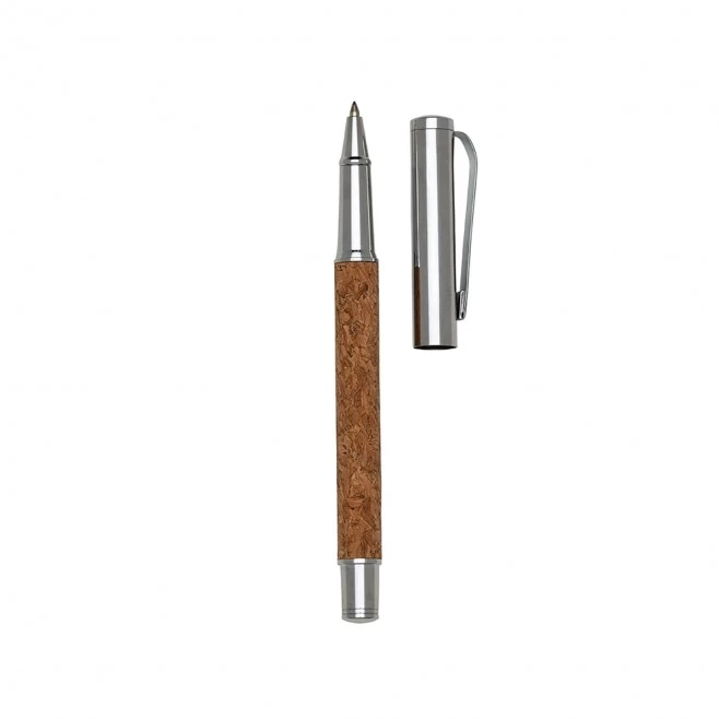 Caneta Metal Roller com Cortiça Personalizada