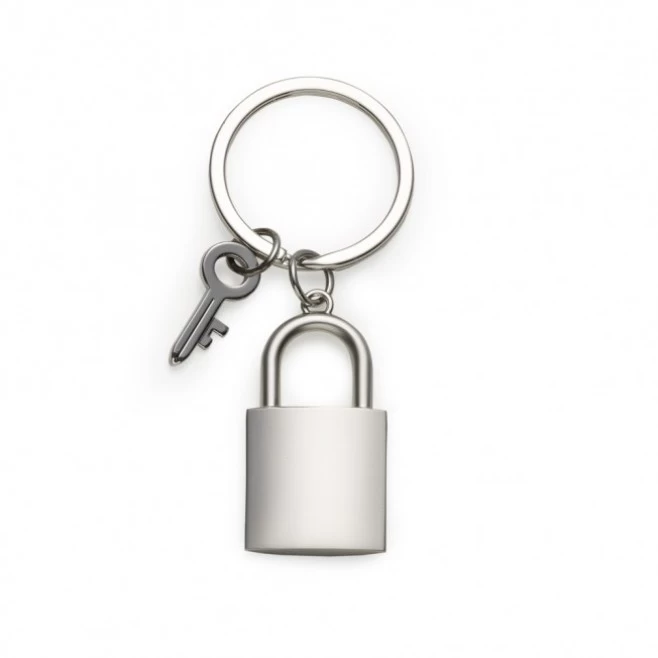 Chaveiro em Metal com Formato de Cadeado Personalizado