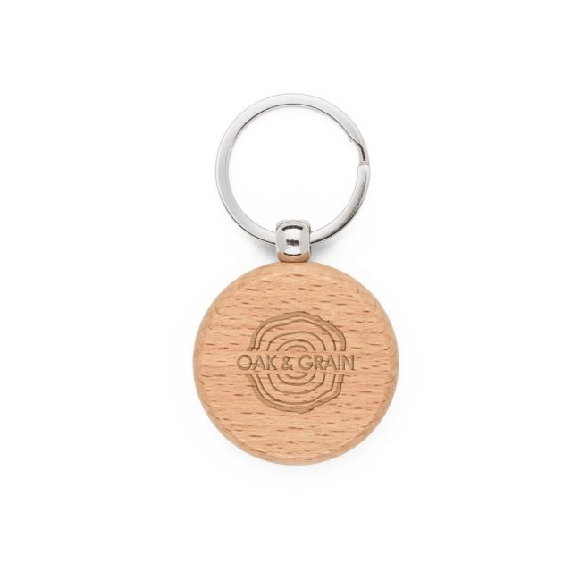Chaveiro Redondo em Madeira Personalizado