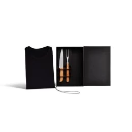 Conj. De Faca E Garfo Com Camiseta - 3 Pçs - Tam. P Personalizado 