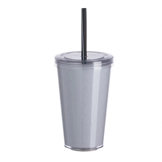 Copo de Acrílico 550ml com Canudo Personalizado
