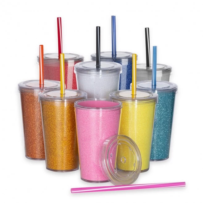 Copo de Acrílico 550ml com Canudo Personalizado