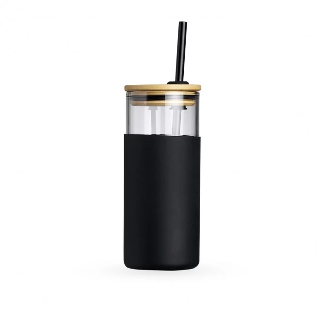 Copo de Vidro com Tampa Personalizado