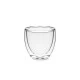 Conjunto com 2 copos de vidro borossilicato com parede dupla. Ideais para café, com capacidade de até 80ml.