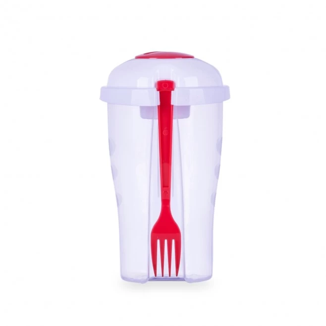 Copo Salada com Garfo e Suporte para Molho Personalizado