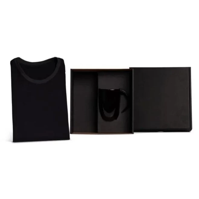 Kit Caneca Em Cerâmica Preta E Camiseta - 2 Pçs - Tam. GG Personalizado 